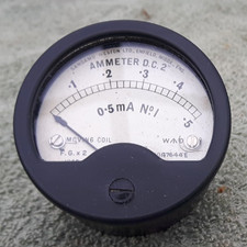 VINTAGE 1940 PANEL MILLIAMP METER