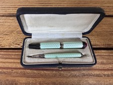1920's silver & enamel safety pen & pencil set