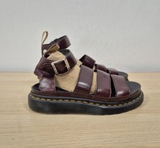 Dr Martens Clarissa Vegan Faux Red Cherry Leather Gladiator Buckle Sandals Uk 7