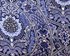 Liberty Belgravia Silk Satin fabric  Gambier Blue Celtic  per half metre