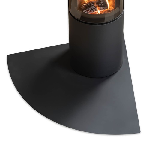 Black steel hearth plate - steel, mat