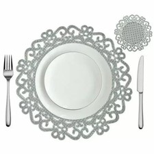 Silver Round Table Mats Placemats & coasters Place Mat  For Christmas Table