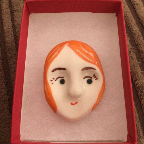 Ceramic hand painted lady head - ceramic,