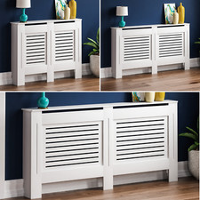 Radiator Cover White Modern Horizontal MDF Wood Grill Cabinet Shelf CLEARANCE