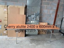 Folding Banquet Trestle Table 240 x 60 x 73.5cm Cherry & Aluminium Clearance