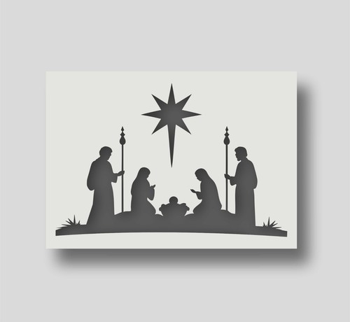 Nativity stencil christmas - nativity,