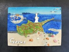 FRIDGE MAGNET 3D SOUVENIR CYPRUS MAP PAPHOS APHRODITE STATUE BEACH SEA RESIN