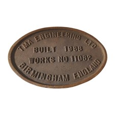 Railwayana Brass Makers Plate