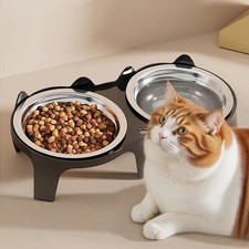Double Cat Bowl Pet Bowls