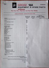 Morgan 1964 Lucas Equipment & Spare Parts List [COPY] Morgan Plus 4 & 4-4 models