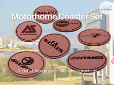 Motorhome Cork Coasters with Engraved Manufacturer Logo Set of 2+