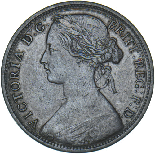 1865 penny victoria british - 1865,