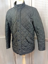 Barbour Chelsea Sports Quilted Jacket Size Medium Khaki *Read Description" R7