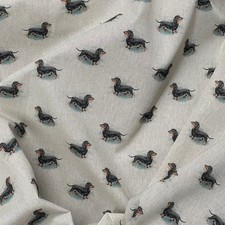 Dachshunds Linen Fabric