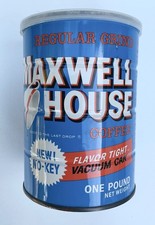 Vintage Maxwell House Coffee Collectable Tin. 1LB Weight - General Foods USA.