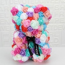 25CM ROSE BEAR FOAM VALENTINES DAY & BIRTHDAY FLOWER BEAR Gift Multi-Colored