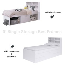 Child Teen Adult Single Storage Cabin Bed with Storage White 190 x 90 3ft