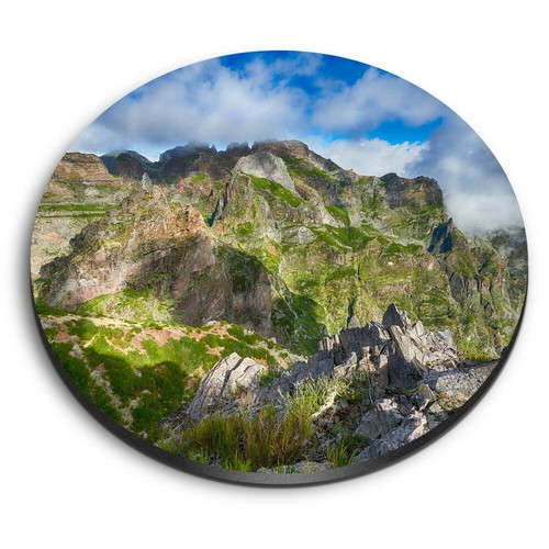 Round mdf magnets mountains - magnets,