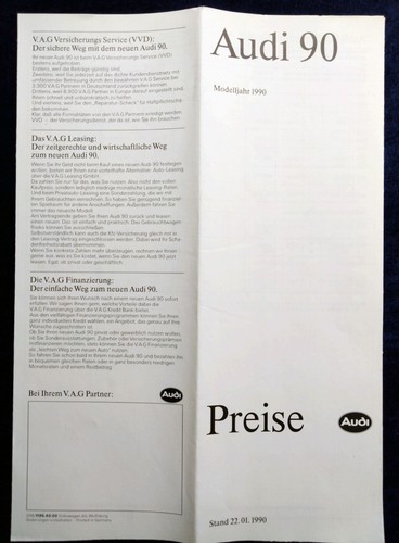 Audi price list from - 90, b3