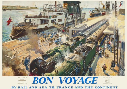 Vintage railway poster bon - vintage,
