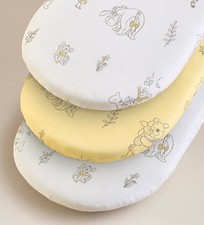 winnie the pooh Pure Cotton Moses Basket /Pram Sheets Cotbed fitted sheets 3pcs