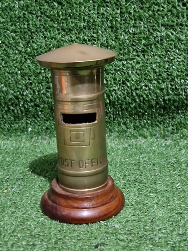 Vintage brass post box - brass,