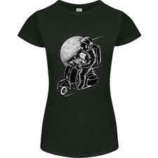 Astro Scooter Spaceman Biker Motorcycle MOD Womens Petite Cut T-Shirt