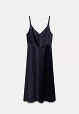 Zara Navy Blue Satin Strappy