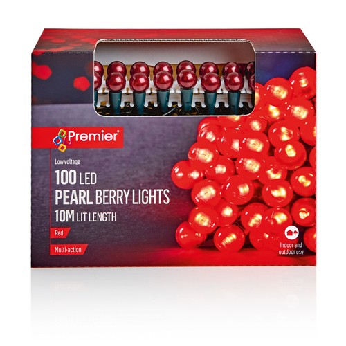 Red berry christmas lights - red,