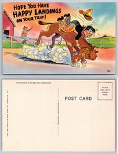 Cowboy Cartoon Bucking Bronco