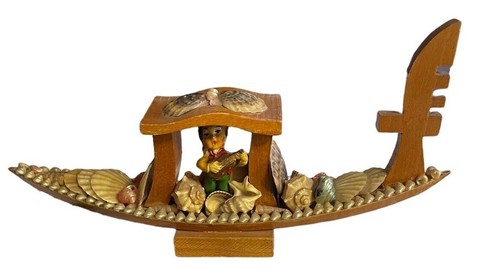 Vintage gondola wooden boat - vintage,