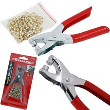 Eyelet Plier Punch Tool DIY Hole Maker Leather Craft Kit With 100 Brass Eyelets
