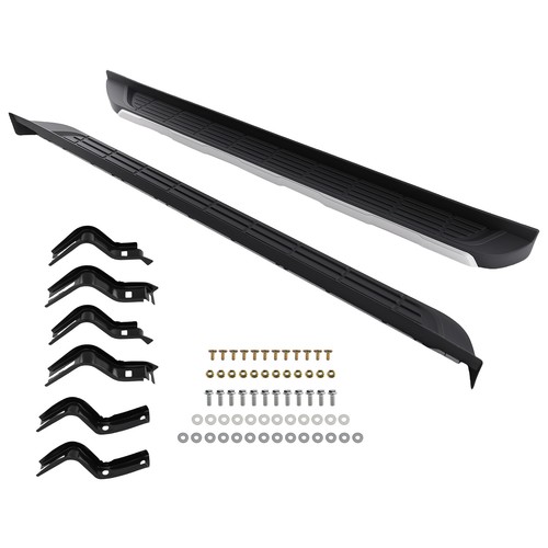 Black side steps running board - black,