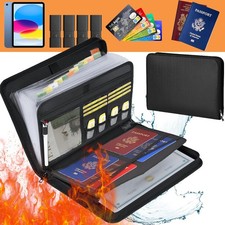 Fireproof Document Organiser  Portable Business Fire Safe Storage with Label
