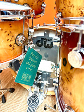 DW Collectors Exotic Mappa Burl Red Fade Shellset 22,10,12,14, NO Snare