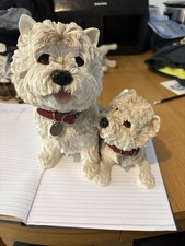 Large West Highland Terrier Westie Dog With Puppy-Ornament - Leonardo collection