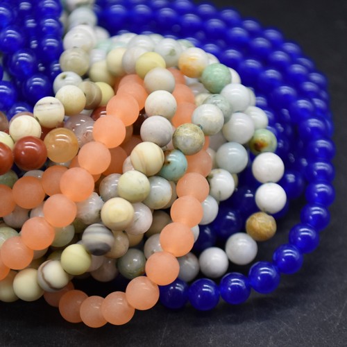Jade round beads - jade, 14"