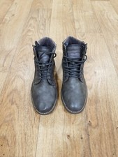 Mustang  Men's Grey Leather Fabrics Lacedup  Ankle Boots UK(8)EU(42) VL-2125B 