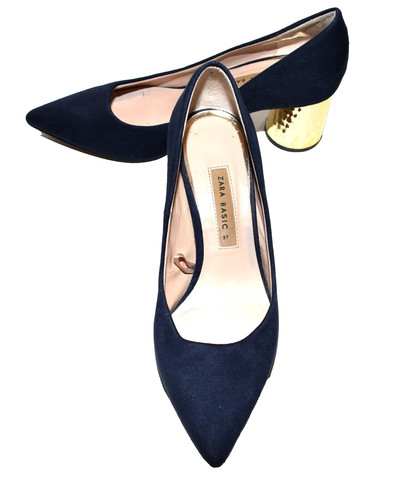 Zara basic blue - blue, suede