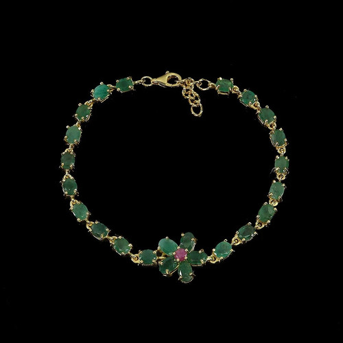 Sterling bracelet emerald ruby - sterling,
