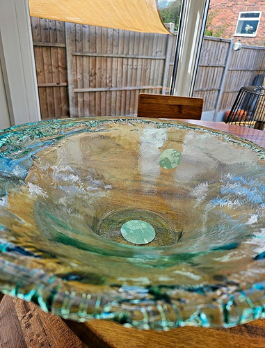 Large green clear textured - large,