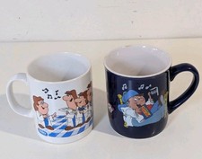Pair of Tetley Tea Folk Vintage Mugs - Choir Practice & Time Out - 1 Chipped