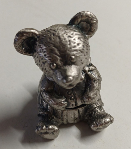 Past times pewter teddy - teddy, flip