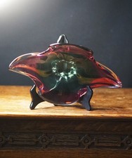 Vintage Art Glass Bowl Red