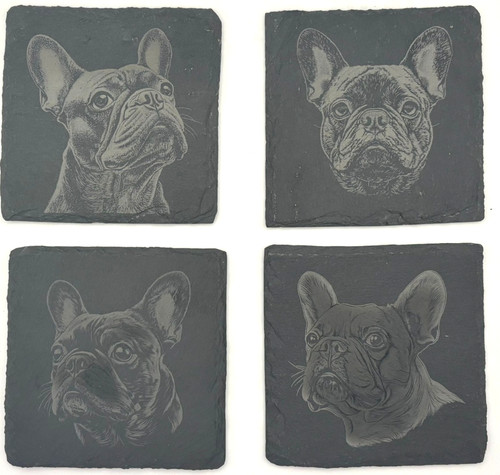 Set slate coasters - slate, laser