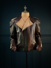 Vintage WW2 40s German Luftwaffe Flying Ace Flight Aviator Leather Jacket “S”