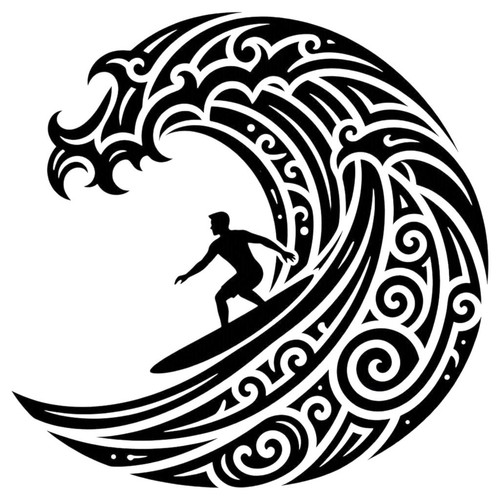 Tribal surfing vinyl decal for - tribal,