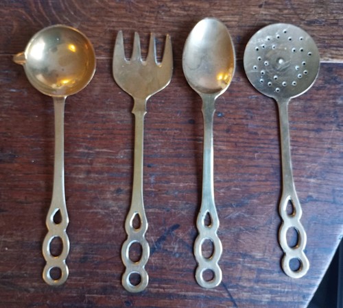 Vintage small brass kitchen - brass,