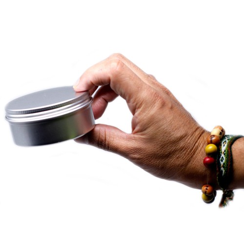 Aluminium tin box round with - aluminium,