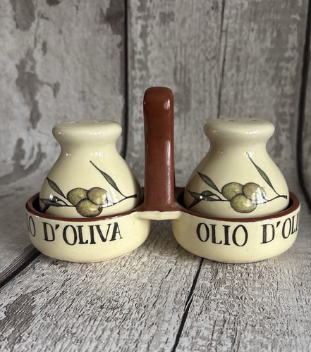 Vintage italian pottery salt - vintage,